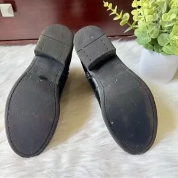 Kenneth Cole Reaction Moto Silver Side Buckle Black Ankle Boots Size 7.5 - Picture 9 of 10